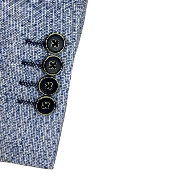 Nautical Linen Blazer Blue Birdseye Sports Coat Sz‎ XL Preppy Nautical Swiss Dot - Picture 3 of 13